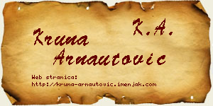 Kruna Arnautović vizit kartica